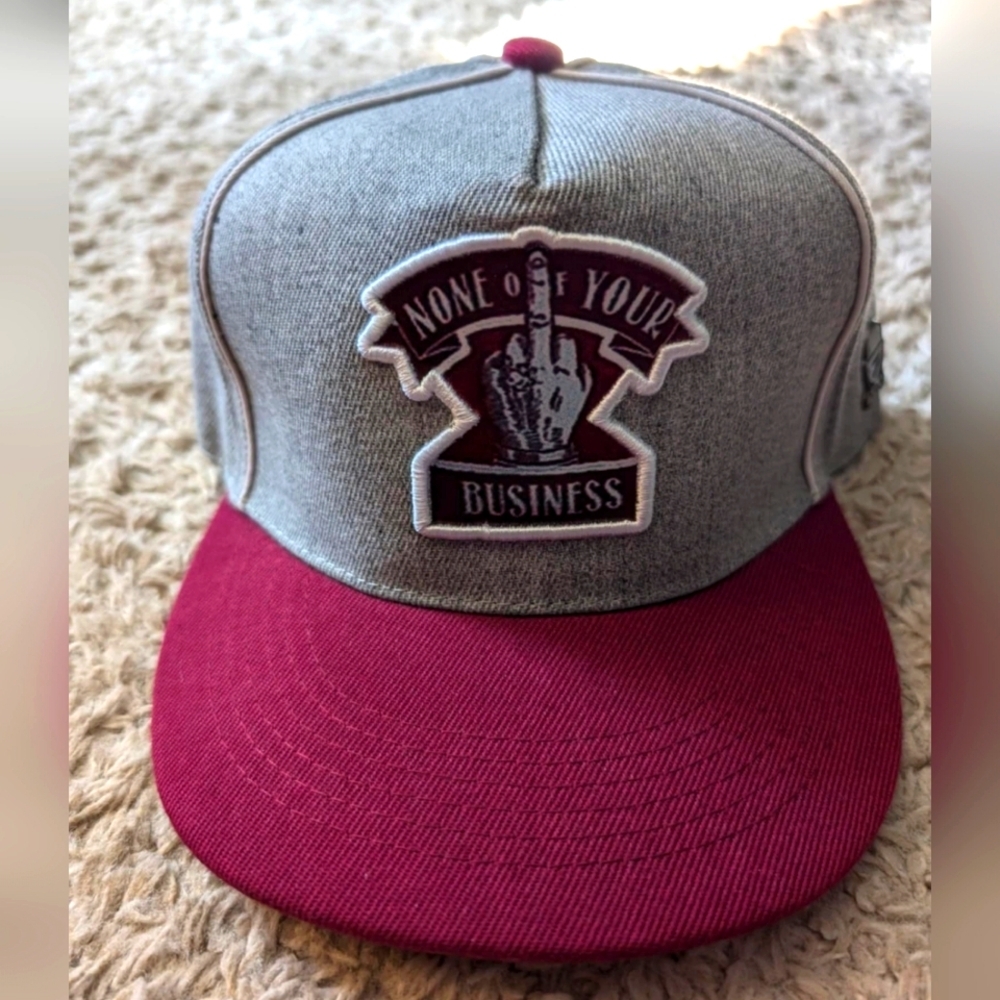 Cayler & son's none of‎ your business grey/red snapback hat osfm